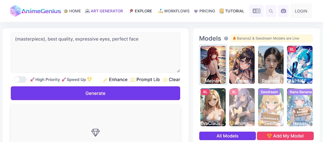 animegenius generator page